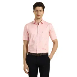Allen Solly Pink Cotton Slim fit Geometric Shirt-picture-39