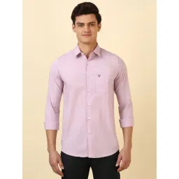 Allen Solly Pink Cotton Slim Fit Striped Shirt-picture-24