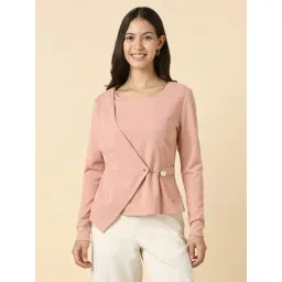 Allen Solly Pink Polyester Solid Top-picture-25