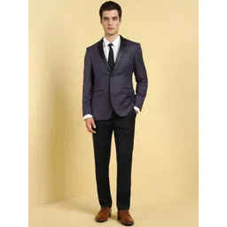 Allen Solly Printed Slim Fit Single-Breasted Two-Piece Party Suit-image-4