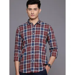 Allen Solly Pure Cotton Custom Fit Checked Casual Shirt-picture-11
