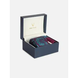 Allen Solly Purple & Blue Embroidered Tie with Pocket Square-picture-32