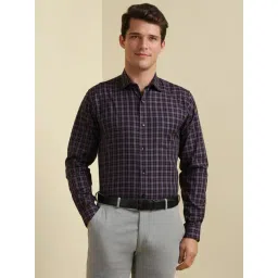Allen Solly Purple Cotton Slim Fit Checks Shirt-picture-34