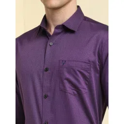 Allen Solly Purple Cotton Slim Fit Shirt image 4
