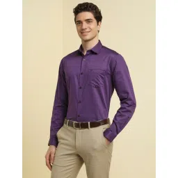 Allen Solly Purple Cotton Slim Fit Shirt image 3