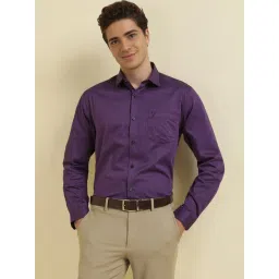 Allen Solly Purple Cotton Slim Fit Shirt image 1