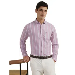 Allen Solly Purple Cotton Slim Fit Striped Shirt-picture-27
