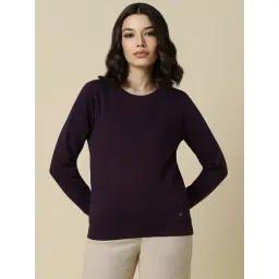 Allen Solly Purple Embroidered Sweater-picture-33