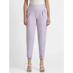 Allen Solly Purple Mid Rise Trousers-picture-11