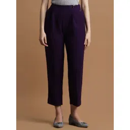 Allen Solly Purple Mid Rise Trousers-picture-22