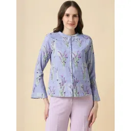 Allen Solly Purple Regular Fit Floral Print Shirt-picture-11