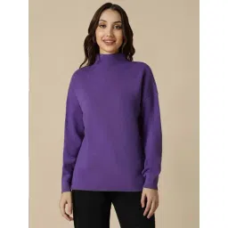 Allen Solly Purple Regular Fit Sweater-picture-42