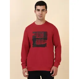 Allen Solly Red Cotton Regular Fit Graphic Sweatshirt-picture-19