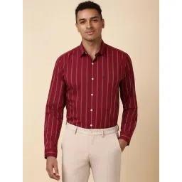 Allen Solly Red Slim Fit Striped Shirt-picture-41