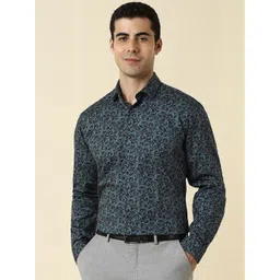 Allen Solly Slim Fit Floral Printed Spread Collar Long Sleeves Pure Cotton Formal Shirt-picture-17