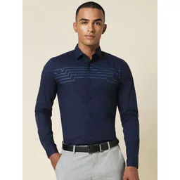 Allen Solly Slim Fit Horizontal Striped Spread Collar Formal Shirt-picture-31