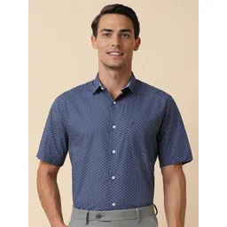 Allen Solly Slim Fit Micro Ditsy Printed Spread Collar Cotton Formal Shirt-picture-16