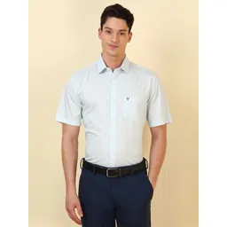 Allen Solly Slim Fit Micro Ditsy Printed Spread Collar Short Sleeves Pure Cotton Shirt-picture-37
