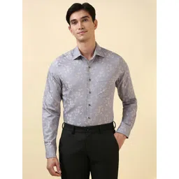 Allen Solly Spread Collar Floral Printed Slim Fit Formal Pure Cotton Shirt-picture-18