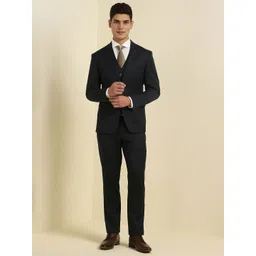 Allen Solly Textured Slim-Fit Single-Breasted Long Sleeve Three-Piece Formal Suit-picture-31