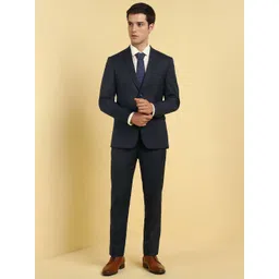 Allen Solly Textured Slim Fit Single-Breasted Two Piece Formal Suit-image-42
