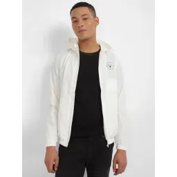 Allen Solly White Cotton Regular Fit Hooded Jacket-picture-32