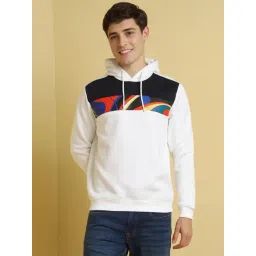 Allen Solly White Cotton Regular Fit Printed Hooded Sweatshirt-picture-28