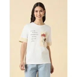 Allen Solly White Cotton Regular Fit Printed T-Shirt-picture-25
