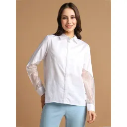 Allen Solly White Cotton Regular Fit Shirt-picture-24