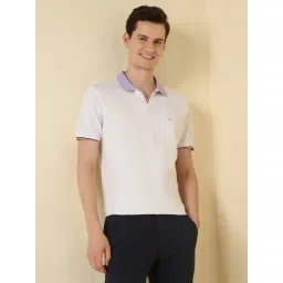 Allen Solly White Cotton Regular Fit Textured Polo T-Shirt-picture-18