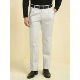 Allen Solly White Cotton Regular Fit Trousers-picture-23