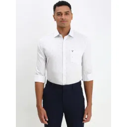 Allen Solly White Cotton Slim fit Print Formal Shirt-picture-43