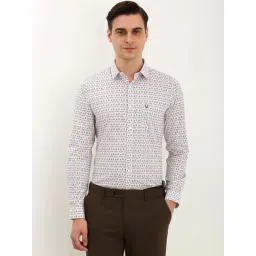 Allen Solly White Cotton Slim Fit Printed Shirt-picture-18
