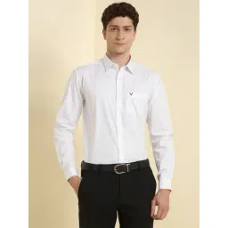 Allen Solly White Cotton Slim Fit Printed Shirt-picture-26