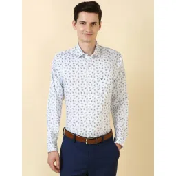 Allen Solly White Cotton Slim Fit Printed Shirt-picture-30