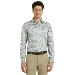 Allen Solly White Cotton Slim Fit Printed Shirt-picture-46