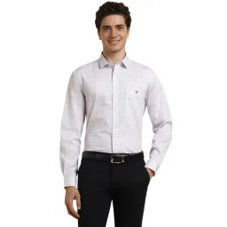 Allen Solly White Cotton Slim Fit Printed Shirt-picture-28