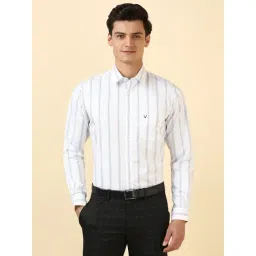 Allen Solly White Cotton Slim Fit Striped Shirt-picture-12