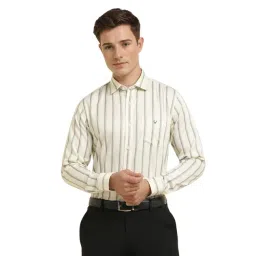 Allen Solly White Cotton Slim Fit Striped Shirt-picture-41