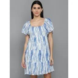 Allen Solly White Printed A-Line Dress-picture-18