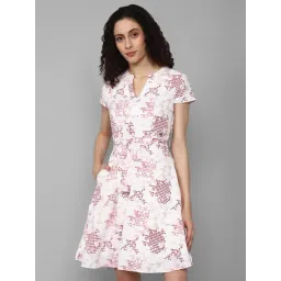 Allen Solly White Printed A-Line Dress-picture-45