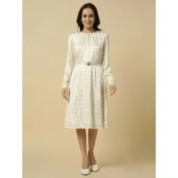 Allen Solly White Regular Fit Checks Dress-picture-22