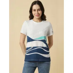 Allen Solly White Regular Fit Printed T-Shirt-picture-24