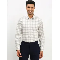 Allen Solly White Slim Fit Checks Shirt-picture-23