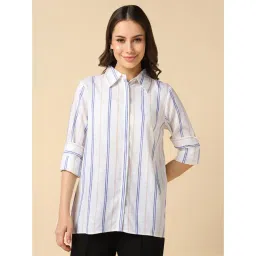 Allen Solly White Striped Shirt-picture-10
