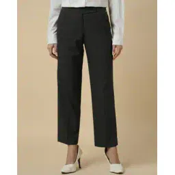 allen solly Women Flat-Front Straight Fit Trousers-picture-20