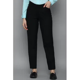 allen solly Women Regular Fit Black Polycotton Trousers-picture-10