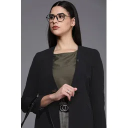 allen solly Women Solid Single Breasted Casual Blazer-picture-11