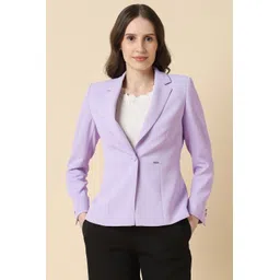 allen solly Women Solid Single Breasted Formal Blazer-picture-14