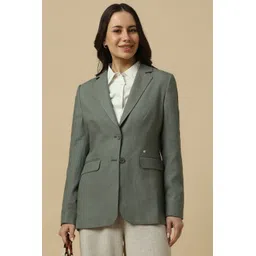 allen solly Women Solid Single Breasted Formal Blazer-picture-10